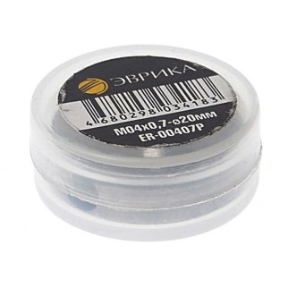 Плашка M04x0,7-o20мм, в пластиковом футляре ЭВРИКА фото 1