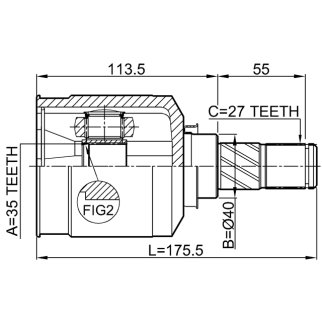 ШРУС внутренний FEBEST 0411-CW5LH фото 2