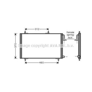 Радиатор кондиционера (конденсер) AVA PE5257 фото
