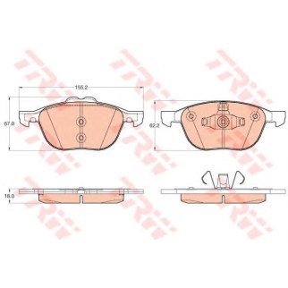 Колодки тормозные передние к-кт TRW GDB2043 фото