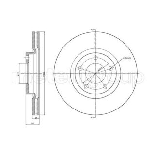 Диск тормозной передний вентилируемый metelli 23-0730C фото