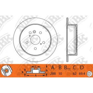 Диск тормозной задний NiBK RN1255 фото