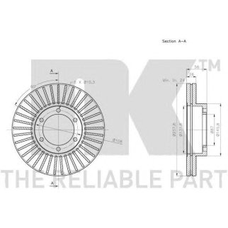 Диск тормозной передний (258x26mm) / KIA Pregio 95~ фото
