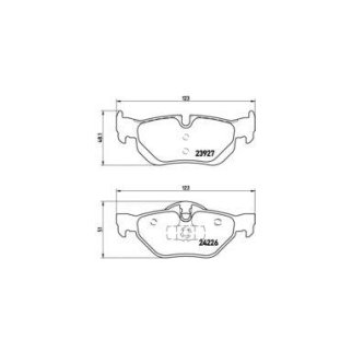 Колодки тормозные задние к-кт brembo P 06 038 фото