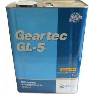Масло трансмиссионное KIXX Geartec GL-5 80W90 п/синт 4л фото
