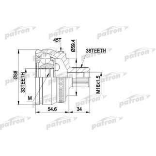 Шрус привода PATRON PCV1435 фото