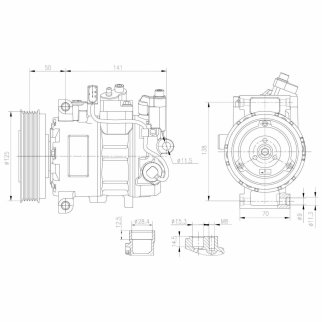 Компрессор кондиц. для а/м Audi A4 (B7) (04-)/A8 (05-)/Q7 (10-) (125mm 6PK) (LCAC 1832) фото 3