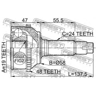 Шрус наружный 19x58x24 фото