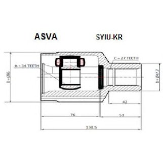 ШРУС внутренний ASVA SYIU-KR фото
