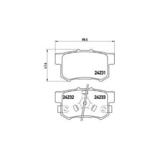 Колодки тормозные задние дисковые к-кт Brembo P 28 051 фото