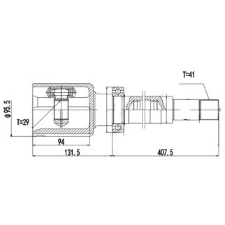 ШРУС для а/м Ford Transit (13-) 2.2TDCi VMT6 (внутр. перед. прав.) (GO 1040) фото 3