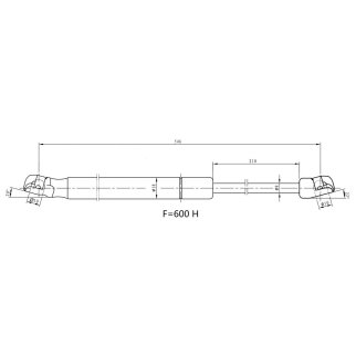 Упор газовый (амортизатор) для а/м Kia Sportage IV (15-) (крышки багажника) (GS 0849) фото 3