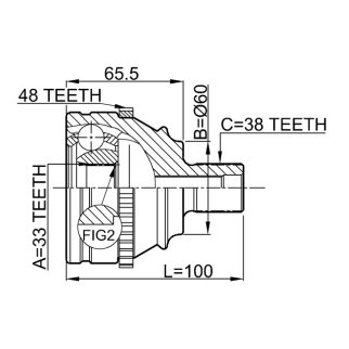 ШРУС НАРУЖНЫЙ33X60X38 (FEBEST) фото 2