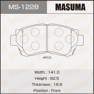 Колодки тормозные передние к-кт Masuma MS-1228 фото