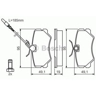 Колодки тормозные передние к-кт BOSCH 0 986 492 090 фото