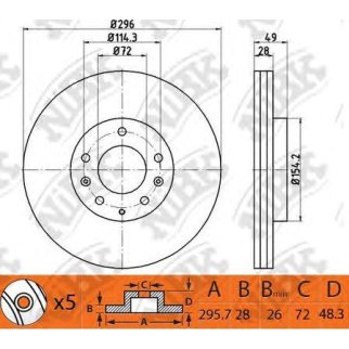 Диск тормозной передний NiBK RN1501 фото