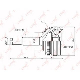 ШРУС наружный LYNXauto CO1815A фото