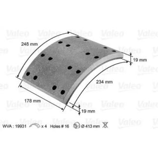 Накладки на колодки Valeo 219801 фото