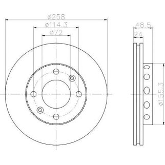 Диск тормозной передний вентилируемый MINTEX MDC1468 фото