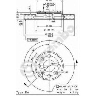 Диск тормозной brembo 09.7628.11 фото