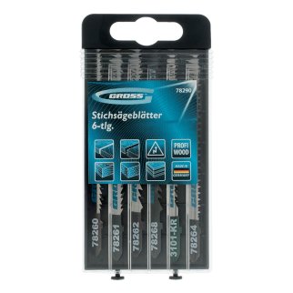 Набор полотен для электролобзика по дереву, 6шт., Profi, пластиковый кейс // GROSS фото 7