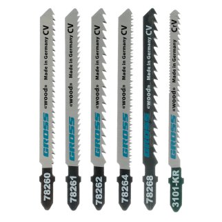 Набор полотен для электролобзика по дереву, 6шт., Profi, пластиковый кейс // GROSS фото