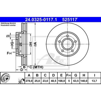 Диск тормозной передн, POWER DISC, FORD: C-MAX 1.6/1.6 TDCi/1.8/1.8 Flexifuel 07-, FOCUS C-MAX 1.6/1.6 TDCi/1.6 Ti/1.8/1.8 Flexifuel/1.8 TDCi/2.0/2.0 TDCi 03-07, FOC фото