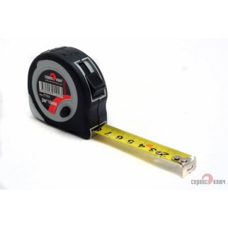 Рулетка 3м (обрезиненный корпус) СЕРВИС КЛЮЧ фото