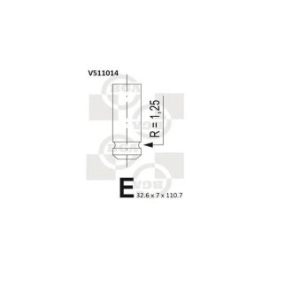 V511014_клапан выпускной! 32.6x7x110.7 Renault Laguna/Megane/Kangoo 1.9TDi 95> фото