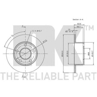 Диск тормозной задний с антикорозийным покрытием (245x10mm) / AUDI-100, A-6,SKODA Superb,VW Passat-V фото