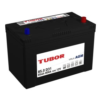 Аккумуляторная батарея TUBOR AGM 6СТ85 обр. выс. (D31) 305 х 171 х 222 фото
