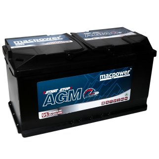 Аккумуляторная батарея MACPOWER AGM 6СТ 95 обр.353х175х190 Турция фото