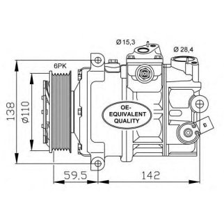 Компрессор системы кондиционирования NRF 32147 фото