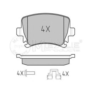 Колодки задние AD A3 A6 VW G4 G5 B5 B6 Tiguan MEYLE 025 239 1417 фото
