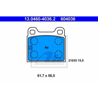 Колодки тормозные задние дисковые к-кт ATE 13.0460-4036.2 фото