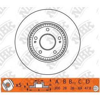 Диск тормозной передний вентилируемый NiBK RN1348 фото