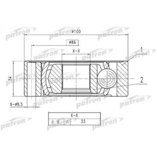 Шрус привода PATRON PCV1787 фото