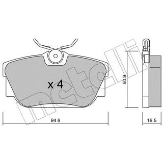 Колодки тормозные к-кт metelli 22-0346-0 фото