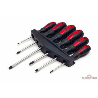 Набор отверток (PH 0*75, 1*100, PH2*100, plain - 6*150, 5*100, -3*75) 6шт. СЕРВИС КЛЮЧ фото 2