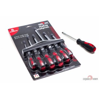 Набор отверток (PH 0*75, 1*100, PH2*100, plain - 6*150, 5*100, -3*75) 6шт. СЕРВИС КЛЮЧ фото 1
