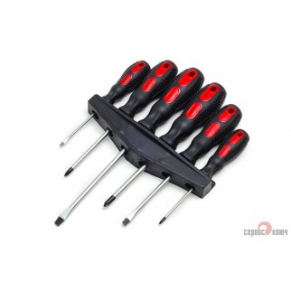 Набор отверток (PH 0*75, 1*100, PH2*100, plain - 6*150, 5*100, -3*75) 6шт. СЕРВИС КЛЮЧ фото