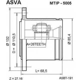 ШРУС внутренний ASVA MTIP-5005 фото
