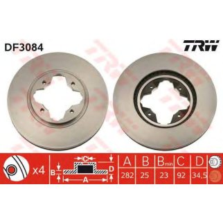 Диск тормозной TRW DF3084 фото