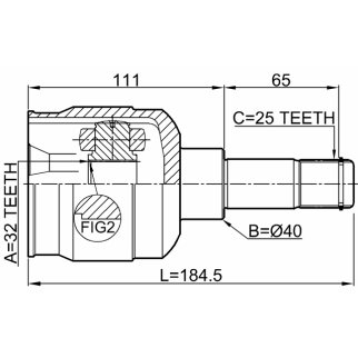 2011-SEB_ШРУС внутр.к-кт!32X40X25 Chrysler Cirrus/Sebring, Dodge Stratus 2.0/2.4/2.5/2.7/3.0 98-06 фото 2