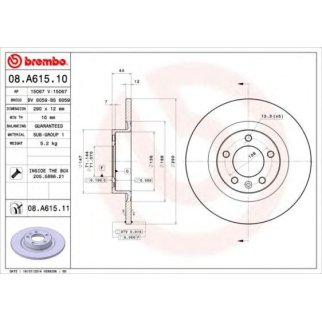 Диск тормозной brembo 08.A615.11 фото