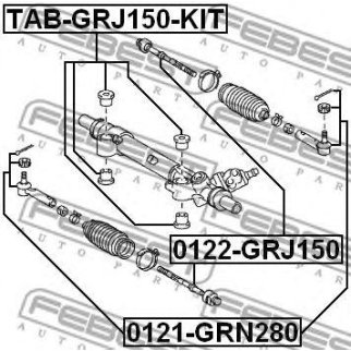 TAB-GRJ150-KIT_сайлентблок рулевой рейки! к-кт 4шт+шайба Toyota Land Cruiser 150 3.0/4.0 09> фото