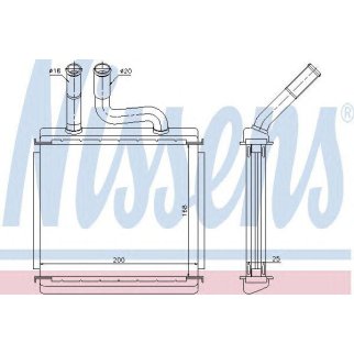 Радиатор отопителя CHEVROLET: REZZO 1.6-2.0i 05-, TACUMA 1.6-2.0i 05-, VIVANT 1.6-2.0i 05-  DAEWOO: REZZO (KLAU) 1.6-2.0i 00-, TACUMA (KLAU) 1.6-2.0i 00- (LHD) фото