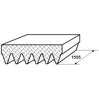 Ремень поликлиновый 6PK1555 88128-6L1555 фото 2