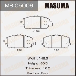 Колодки тормозные передние к-кт Masuma MS-C5006 фото