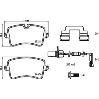 Колодки тормозные задние к-кт brembo P 85 150 фото